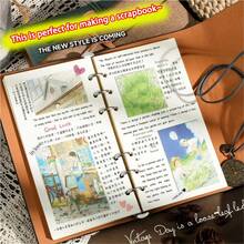 1 PC A6 Refillable Journal – PU Fabric-Grain Leather Cover, Delicate & Durable Water-Resistant Note-Taking Notebook/Diary. Portable & Slim For Travel, Ideal For Students, Professionals & Journal Enthusiasts – Excellent Gift For Daily Documentation. - Multicolor - View 4