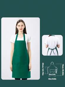 1pc/3pcs/6pcs Unisex Apron With 1 Spacious Pocket, Machine Washable, Suitable For Kitchen, Crafts, BBQ, Painting - Dark Green - View 7
