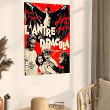 Framed 1pc Retro Dracula Movie Poster & Characters Canvas Wall Art - Vintage Horror Themed Print, Stylish Home Decor, Ready-To-Hang For Living Room & Leisure Space - 框 - 查看 5