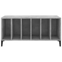 vidaXL Armoire à disques gris béton 100x38x48 cm ingénierie du bois - Gris - Voir 5
