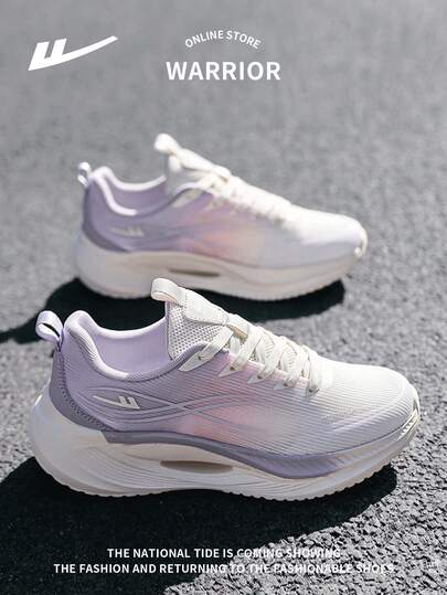 WARRIOR 1 Pair Women's Lace-Up Low-Top Casual Sneakers, Fashionable Mesh Breathable Lightweight Non-Slip Outdoor Sports Shoes