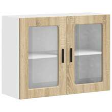 vidaXL Armadio murale da cucina e porte in vetro Porto chêne Sonoma - Castano - Visualizzare 2