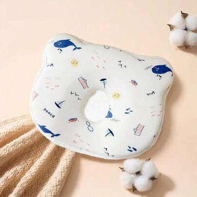 不变形不空心记忆棉硅胶塑形枕，矫正0-1岁新生儿头部形状，防止头部偏斜，四季皆宜，透气性好，不闷热。