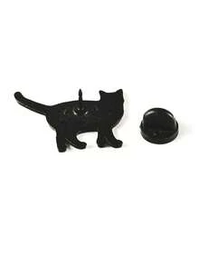 ASK ME ABOUT MY CAT Enamel Brooch Pin Fashion Decorative Brooches Ornaments Lapel Bag Badges Jewelry Gifts - Black and White - View 8