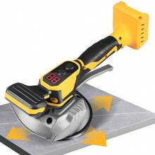 Tile Vibration Tool , Cordless Handheld Tile Vibration Leveling Tiling Machine With 8 Speed And Digital Display For Floor Tile Wall - Yellow - View 1
