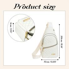 2026 Solid Color Quilted Waist Bag - Casual Large Capacity Zipper Chest Bag, Adjustable Crossbody Bag, Daily Use, Lightweight And Waterproof Valentine's Day Gift,Dhgate,Bolsos Para Mujer,Bolsos De Mujer Elegantes,Card Holder,Purse,Crossbody Bags For Women,Purse,Purses And Bags Women,Travel Essential,Mother's Day,Mom,Mother's Day Gift,Flower,Jewelry,Mother's Day Decorations,Mother's Day Party Supplies,Women,Pink,Gift Set - trắng - Xem 4