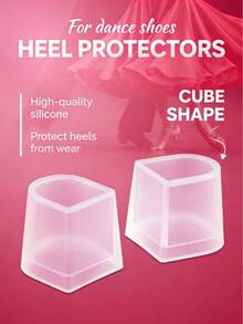 1 Pair Black Plastic High Heels Heel Covers, Noise Reducing Anti-Slip Heel Covers, Fine High Heels Protective Covers - Transparent One Size - View 1