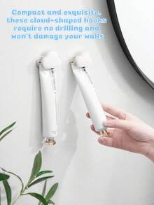 1/3/6/10个装日式牙膏夹 - 免钻孔壁挂式牙膏挤压器及收纳工具，洗脸盆壁钩，浴室置物架 - 白色 - 查看 2