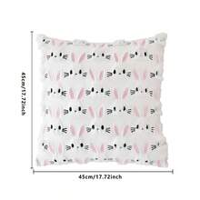 Easter Throw Pillow Covers Cute Plush Rabbit Embroidery Cushion Cases For Party Decorations - Multicolor - View 8