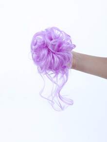 Synthetic Messy Updo Hair Bun Chignon Scrunchies Fake Hair Band Braid Elastic Hairpiece Tail For Women Synthetic Curly Ponytail - Multicolor - View 30