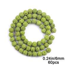 60pcs Colorful 6mm Volcanic Stone Beads, Suitable For DIY Jewelry Making, Bracelets, Necklaces, Home Decor Crafts, Handmade Accessories - DIY - View 15