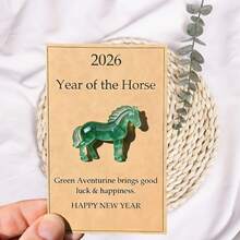 Lucky Crystal Horse Symbolizing Strength And New Beginnings Lucky Green Amethyst Horse Transparent Horse-Shaped Ornament Desk Bookshelf Meditation Space Decoration Suitable For Friends And Relatives Birthday Valentine's Day New Year Anniversary Gift Suitable For Both Men And Women - B - 查看 3