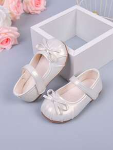 1 Pair Fashionable Cute Flat Shoes For Baby Girls, Infant Bowknot Shoes, All Season - White - View 10