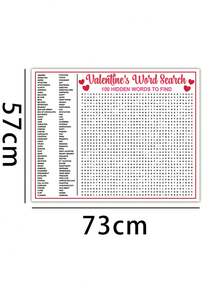 Giant Valentine's Day Crossword Puzzle Poster - Valentine's Day Crossword Puzzle, Party Crossword Game, Oversized Interactive Puzzle, Fun Family Activity, Simple And Entertaining Party Game, Adds Joy To Gatherings With Friends And Classmates, Perfect For Decoration And Gift-Giving - Multicolor - View 4