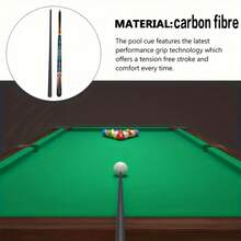 New Design & 57 Inch Professional Carbon Fiber Pool Cue - Smooth Ripple Pattern 12.5mm Tip, Stainless Steel Quick Release, Chinese 8-Ball - 1/2 Pieces Design, 146cm Length, 19oz Weight - Holiday Gift For Tournaments, Home And Bar Use