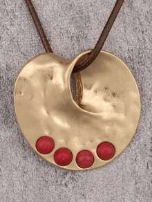 1 chiếc dây chuyền mặt dây chuyền hợp kim xoắn bất đối xứng tối giản màu vàng, dây choker bằng dây sáp màu ngọc lam thời trang, quà tặng cho Ngày Valentine, Ngày của Mẹ, bạn gái, mẹ, phụ kiện hàng ngày. - màu ngọc lam - Xem 12