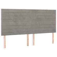 vidaXL Tête de lit cinza clair 200x5x118/128 cm veludo - Cinza - Ver 2
