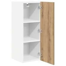 vidaXL Armoire suspendue Chêne Artisan et Blanc 30 x 31 x 80 cm - Tabac - Voir 5