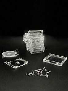 Acrylic Keychain, Black Vinyl Record Box, Celebrity Album, Concert, Diy Pendant, Bag Pendant, Earphone Pendant, Mini Cd Box Album Record Pendant Keychain, Diy Acrylic Keychain, Fan-Supported Peripheral Commemorative Album Mini Pendant, Birthday Party Gift - Multicolor - View 7