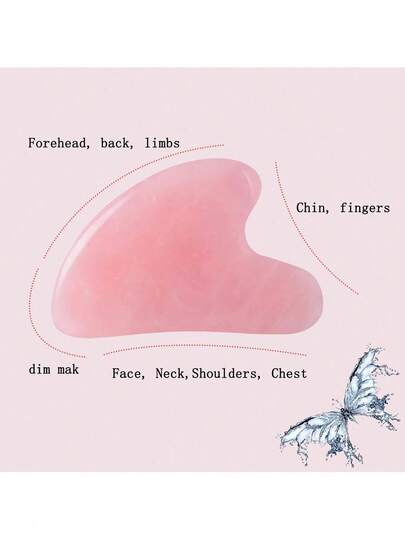 天然玉石滚轮刮痧套装，缤纷自爱礼物，面部眼部颈部按摩器，男女通用，玉石刮痧板，面部护肤，改善肤色 - 美容护肤