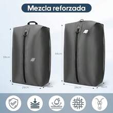 2PCS Bolsa de Compresion Viaje con 17L y 16 L,Airless Bag Reutilizable,Bolsas Empacar al Vacio Impermeable IPX8,Bolsas de Vacio para Ropa Viajes,para Maletas de Viaje y Mochila(Bomba Elctrica) - gris+sin ventana - Ver 3