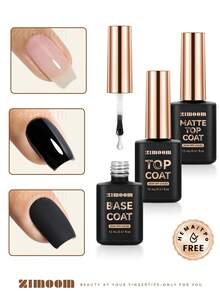 ZIMOOM 不含TPO和HEMA的12毫升亮油/底油，持久亮泽/丝绒哑光，透明凝胶指甲油，可卸除，UV/LED灯可擦，耐刮擦、耐磨损，适用于美甲沙龙和居家DIY美甲。 - 無色 - 查看 6