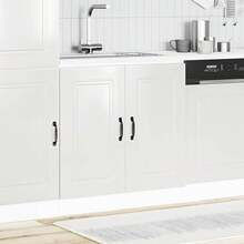 vidaXL Mobile basso per évier Kalmar bianco brillante 80x46x81,5 cm - Bianco - Visualizzare 3