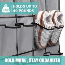 Over-The-Door Shoe Organizer Storage Bag, 14/24-Pocket Non-Woven Fabric Shoe Rack For Entryway, Closet, Or Hallway, Space-Saving Hanging Shoe Holder With Durable Hooks, Ideal For Home, Apartment, Or Dorm Use, Keeps Shoes Neat And Organized, Easy To Install And Remove, Perfect For Sneakers, Boots, And Slippers - Multicolor - View 6