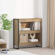 vidaXL Biblioteca de madera artesanal 80 x 30 x 155 cm Madera de ingeniería - Marrón - Ver 1