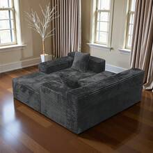 Modern Sofas For Living Room: 104" Modular Boneless Cloud Couch | L-Shape Sectional W/ Chaise Lounge, Deep Seat & Easy Setup | Bedroom Friendly - 深灰色 - 查看 8