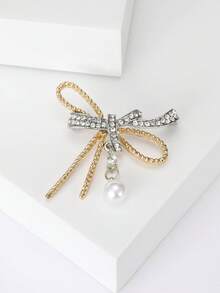 奢华水钻蝴蝶结胸针 - 创意别针，适合女性休闲派对佩戴，可作珠宝配饰/朋友礼物/徽章装饰