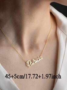 1 pièce Bijou en acier inoxydable personnalisé minimaliste avec nom personnalisé, convient pour le port quotidien et les célébrations. Collier avec nom personnalisé, bijou pour femme. Cadeau personnalisé, cadeau pour demoiselle d'honneur, cadeau pour elle, bijou fait main. Idéal pour la Saint-Valentin, la Fête des Mères, l'Aïd, la rentrée scolaire, cadeau personnalisé - Multicolore - Voir 6