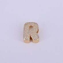 1件新款锆石字母吊坠，优雅魅力，A-Z字母，18k镀金，珠宝制作配件