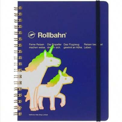 ロルバーンポケット付メモユニコーン L（ダークブルー）