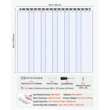 Cortina de tira de PVC transparente, 84 en altura x 36 en ancho x 0,08 en grosor, 6 PCS Caminar en tiras de cortina de refrigerador de congelador, tiras de puerta de plástico aislante térmico para almacén, congelador, puertas de garaje - 84 en altura x 36 en ancho x 0,08 en grosor - Ver 2