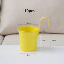 10 buc/set Ferro Pastoral Veranda jardiniere, găleată metalică suspendată pe perete, suport pentru flori, ghiveci, decor de grădină - Multicolor - Vizualizare 14
