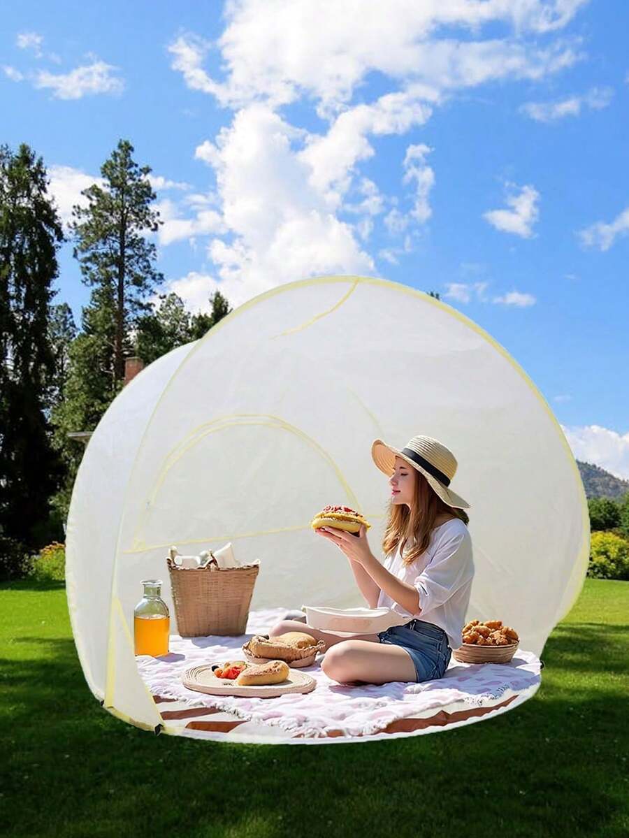 Courtyard Picnic 1-3人帐篷 - 便携式可折叠家庭帐篷，带通风门，轻便四季卡其色帐篷，适合户外探险、户外装备、沙滩帐篷和多用途帐篷。是户外活动、露营、旅行、户外配件以及露营和徒步旅行装备的理想之选。 - 彩色 - 查看 1