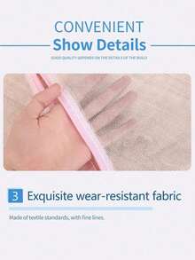 1个轻便网眼洗衣袋，专为精致衣物设计，采用网眼面料，配有加固拉链和挂环。适合旅行、收纳、宿舍和公寓使用。可机洗。款式随机发货。 - 彩色 - 查看 4