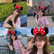 1pc Disney Minnie Mouse Ear Headband With Bow Design, Princess Costume Accessory, Suitable For Parties, Birthdays, Carnivals (Some Accessories Randomly Shipped), Perfect Gift, Birthday Gift, Ideal For Various Festivals, Fashionable Item, Luxury Choice. Perfect Gift For Friends Or Partners, Valentine's Day Decoration, Ideal Choice, Party Gift. - Multicolor - View 8