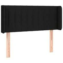 vidaXL Tête de lit com tecido preto oreilles 103x16x78/88 cm - Preto - Ver 2