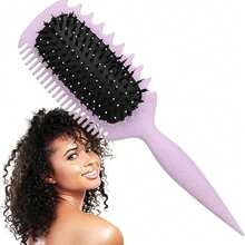 1pc Candy Brush Curling Brush, Bristle Brush, ABS Plastic Handle, Unisex Hair Styling Comb, Detangling Comb, Reduces Frizz In Curls, Suitable For Wet Hair, Dry Hair, Curly Hair, Thick Hair, Straight Hair - Multicolor - View 11