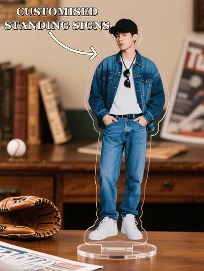 1pc Customized Acrylic Photo Stand, Personalised Photo Frame, Mother's Day/Valentine's Day/Graduation Gift, Couple's Home Decoration, Living Room Bedroom Office Decoration, Ideal Gift For Him, Ideal Gift For Her, Back To School, Ideal Gift For Family, Anniversary, Valentine's Day, Mother's Day, Birthday, Day, Father's Day, Graduation Ceremony, Wedding, Xmas Decoration, For Housewarming,Elegant Living