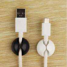 30/20/10pcs Student Pencil Holder Pen Stand Desk Organizer, Round Cable Management Clips For Office Desk - One Size - View 5