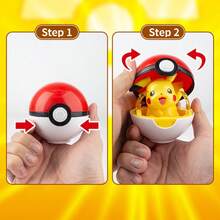1pc Authentic Pokemon Toy: Charmander, Venusaur, Eevee, Meowth, Squirtle, Pikachu With PokeBall, Transformable Action Figure, Collectible Toy, Anime Character Model, Gift With Original Box. - Multicolor - View 5