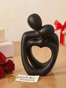 1件抽象艺术亲吻拥抱摆件，情侣拥抱装饰，适用于家居、卧室、办公室、学生空间装饰，是春季、圣诞节、收纳、婚礼、家居装饰、珠宝收纳、派对装饰的理想礼物 - 彩色 - 查看 10