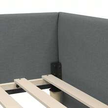 vidaXL Cadre de lit d'angle Grigio foncé 90 cm x 190 cm in velluto - Grigio - Visualizzare 8