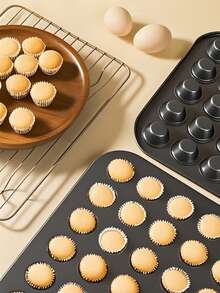 12pcs/24pcs/35pcs/48pcs Mini Cake Mold Muffin Cupcake Baking Tray, Bakery Tools For Muffin Cups And Sponge Cake Baking In Oven, Household Baking