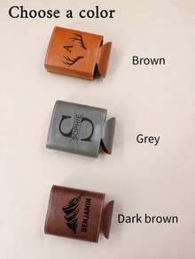 定制文字PU皮革罐套，个性化饮料保温套，日常使用的定制饮料套，杯套，生日、男士、情人节等场合的定制礼物，时尚罐套，单身派对礼品，聚会用品 - 風格A - 查看 6