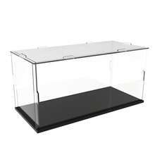 1pc Transparent Acrylic Display Case, DIY Assembly No Accessories Needed, Multiple Sizes, Plastic Assembly Dust-Proof Display Box With Black Base, Suitable For Action Figures, Collectibles, Statues, Models