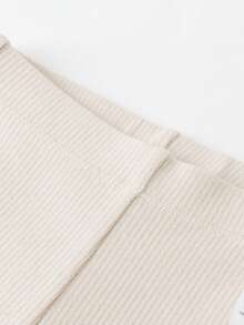 mini bala Girls' Elastic Leggings, Soft, Sweet And Comfortable, Flared Leg Style, Spring 2026 Collection - Light Khaki - View 6